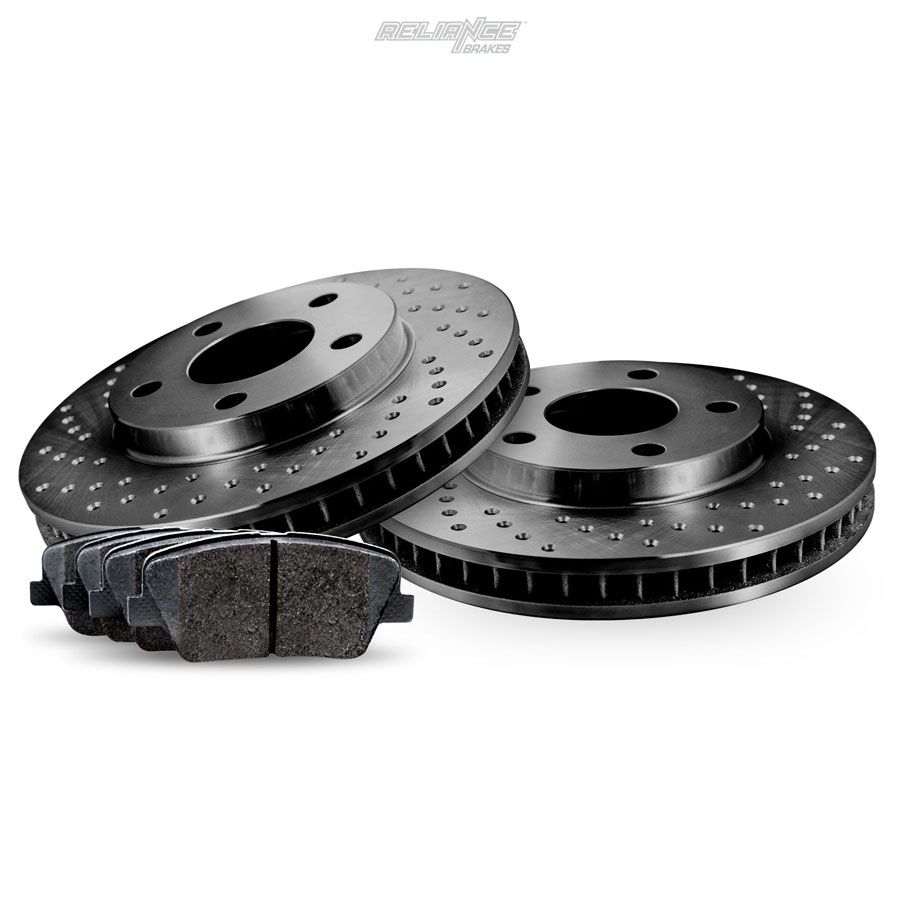 Fit 2012-2014 Hyundai Genesis Front Rear Drill Slot Brake Rotors+Ceramic Pads