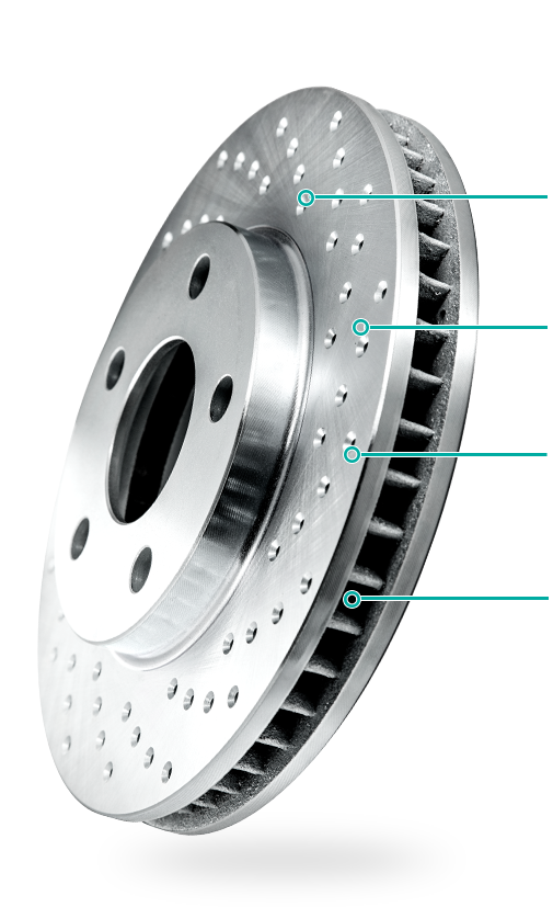Full Kit Drilled Brake Rotors and Ceramic Pads For 2011-2014 Volkswagen