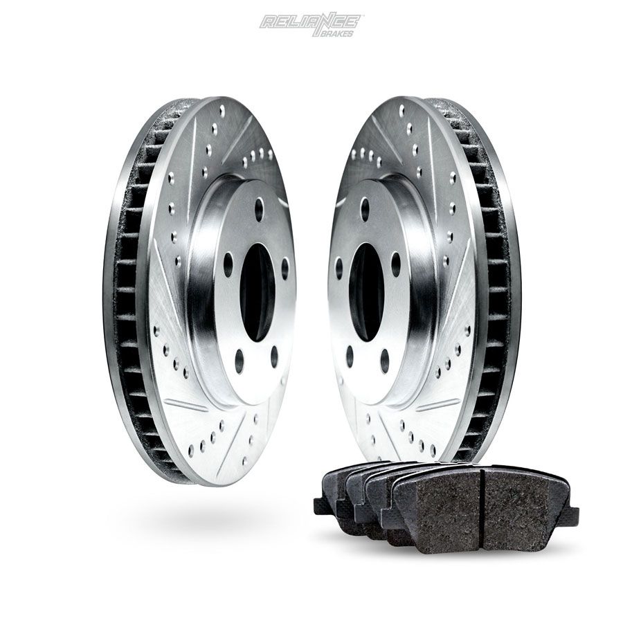 [FRONT] Drilled Slotted Brake Rotors + Ceramic Pads BLCF.22027.02 | eBay